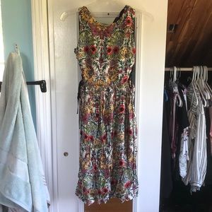 A floral, laced sided, dress